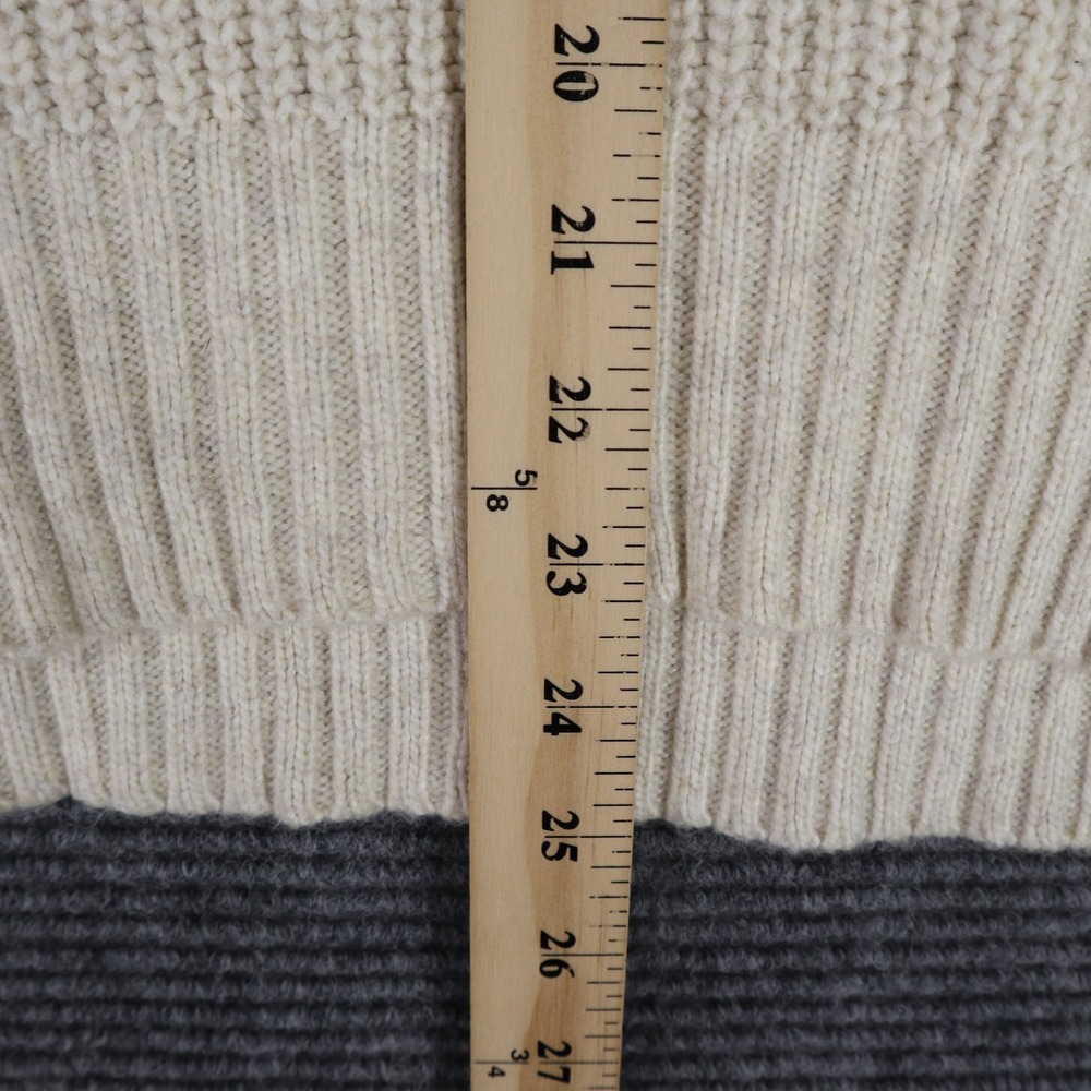 Crown & Ivy Cable Knit Sweater Womens PM Puff Sleeve Oatmeal Heather Casual - Picture 7 of 9